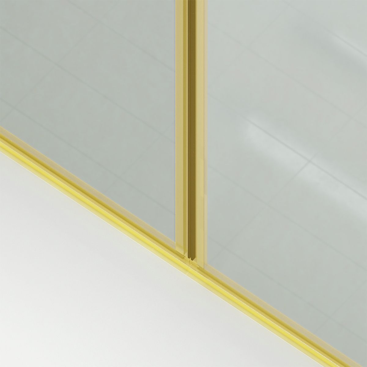 Usa de dus, transparenta, Batanta, Auriu Mat sticla securizata 6 mm, dimensiniuni: 100, 120, 140 x 195 cm, Napoli