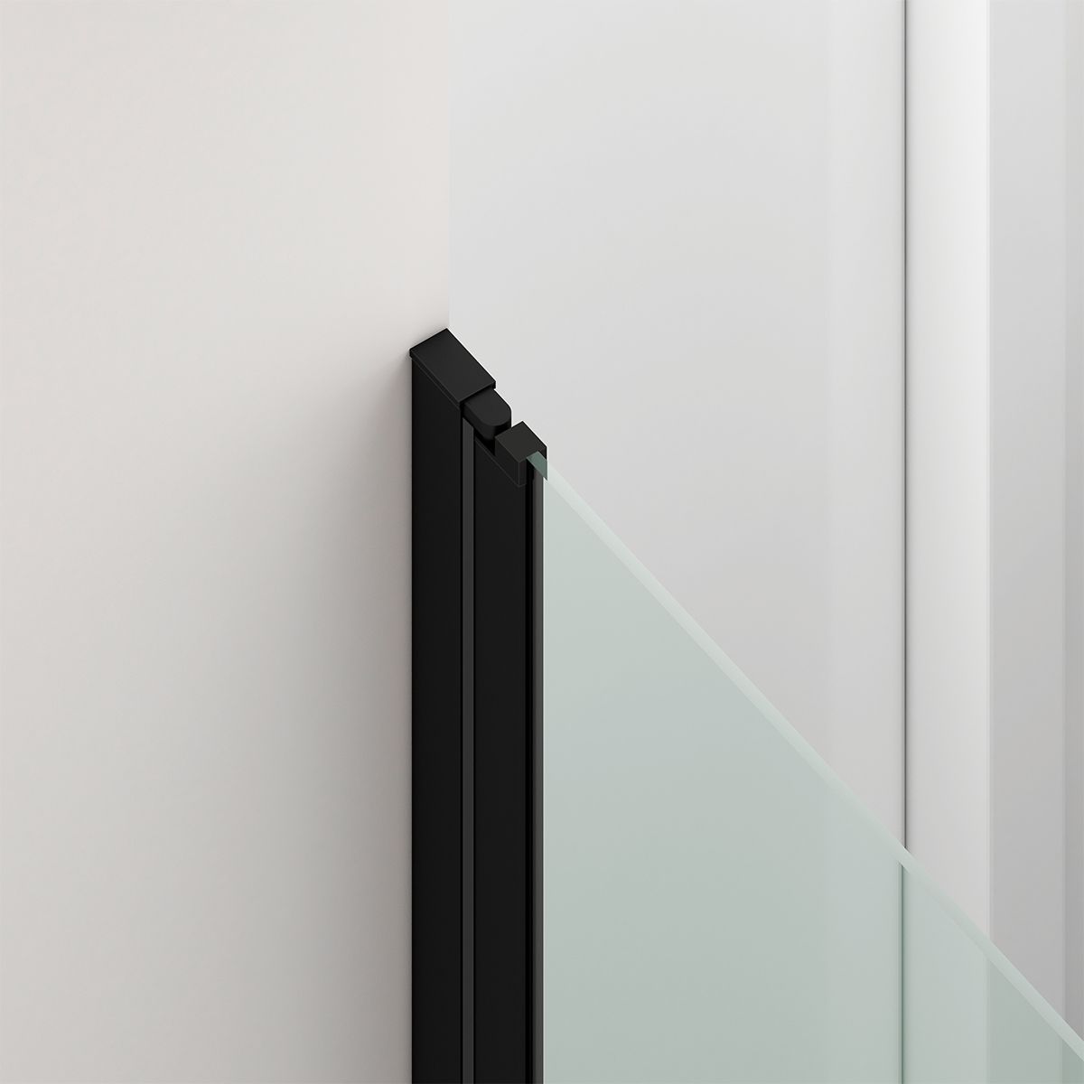 Usa de dus, transparenta, Batanta, Negru Mat, sticla securizata 6 mm, dimensiniuni: 100, 120, 140 x 195 cm, Napoli