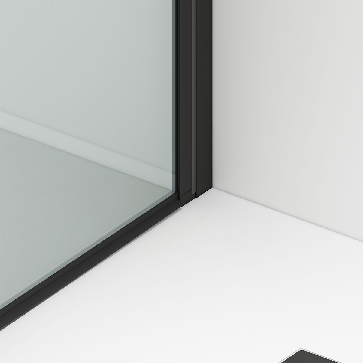 Usa de dus, transparenta, Batanta, Negru Mat, sticla securizata 6 mm, dimensiniuni: 100, 120, 140 x 195 cm, Napoli