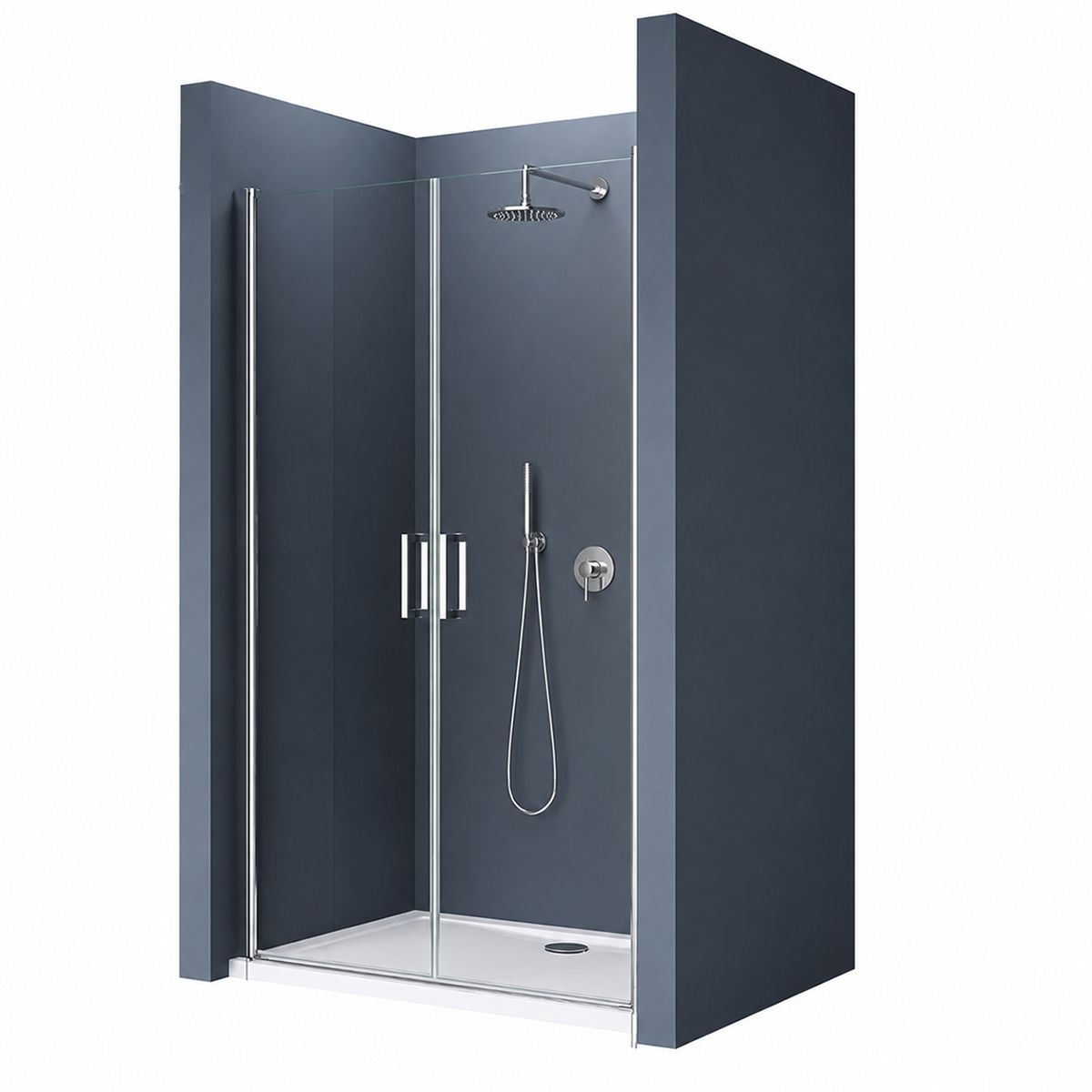 Usa de nisa EGO-24D, sticla securizata 6 mm, Transparenta, Deschidere 180°, 80-85-100-140x195 cm, tratament Nano Easy Clean
