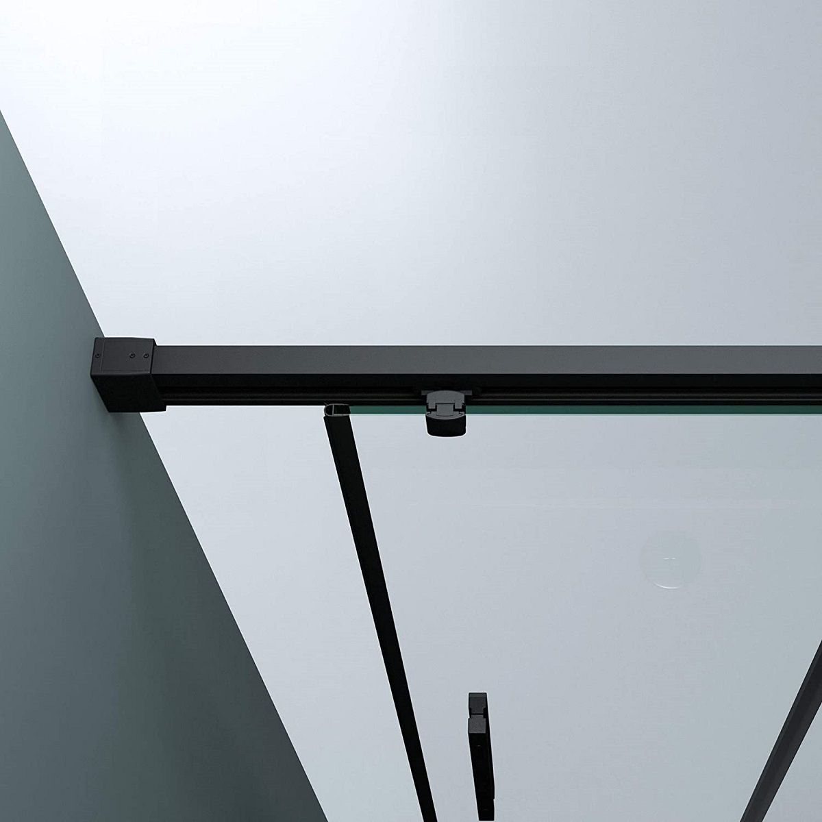 Usa dus Ego 12, negru mat, 100-120-140 x 195 cm, Glisanta, sticla securizata 6 mm, Nano Easy Clean