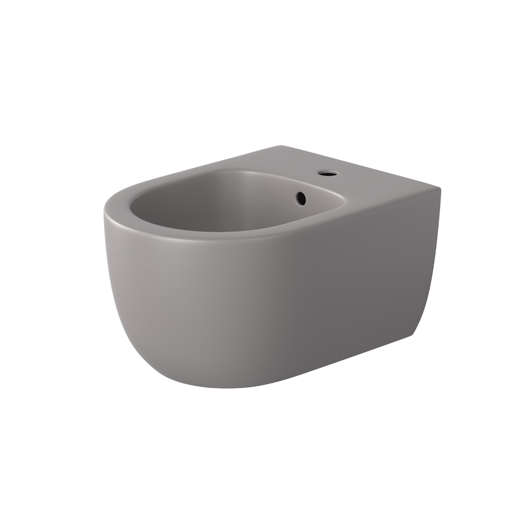 Vas bideu EGO Michael, 49x36 cm, Gri, Power Colour, semi-mat, montaj suspendat, cu preaplin