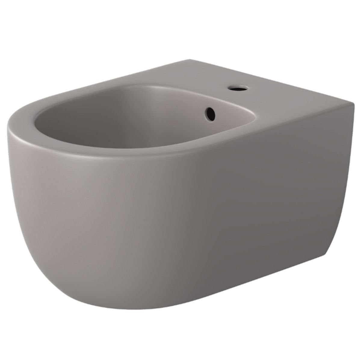 Vas bideu EGO Michael, 49x36 cm, Gri, Power Colour, semi-mat, montaj suspendat, cu preaplin