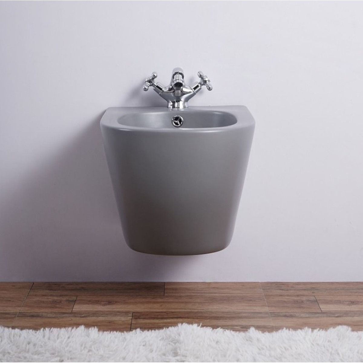 Vas bideu, Gri Mat, Power Color, 49x36 cm, montaj suspendat, ceramica sanitara, Ben