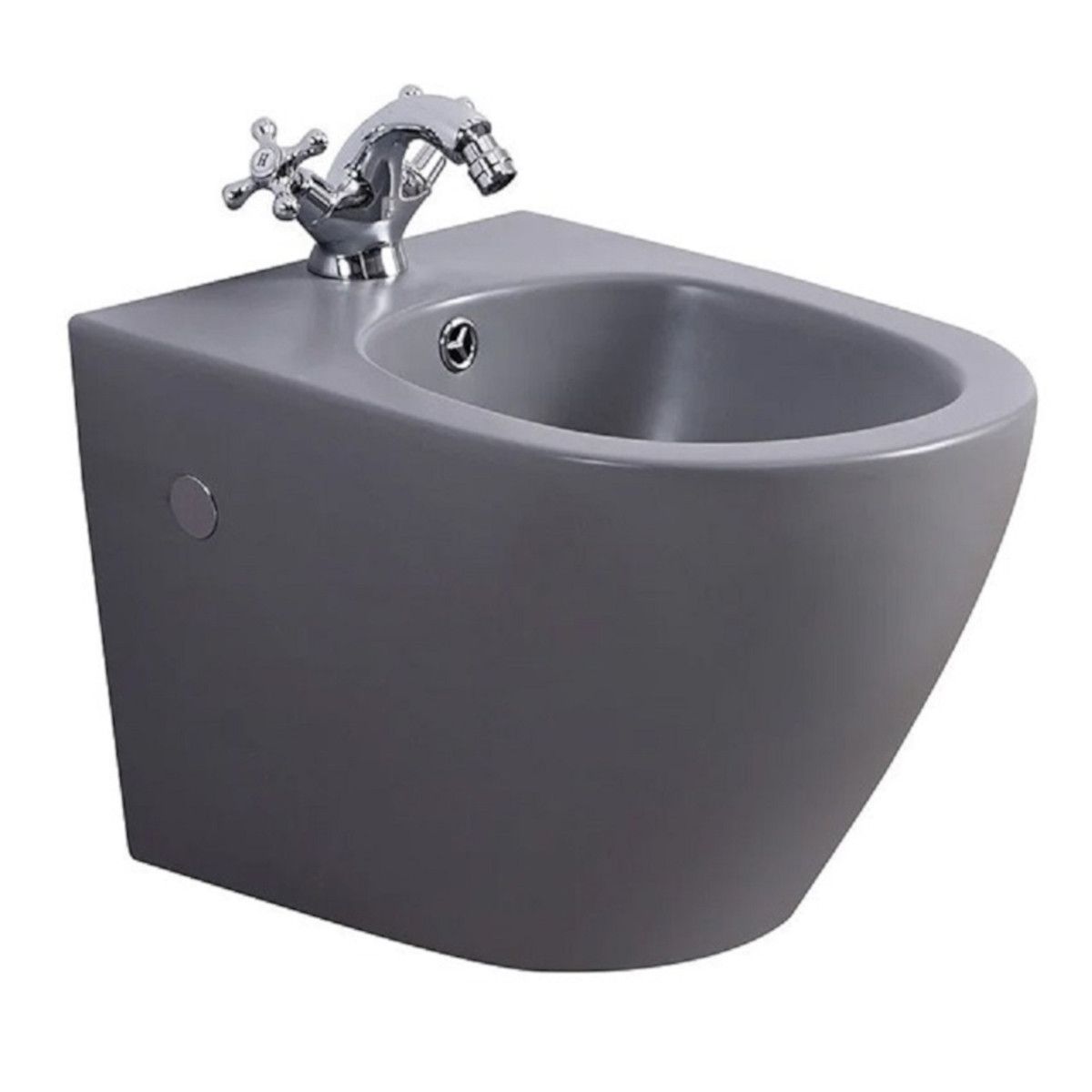 Vas bideu, Gri Mat, Power Color, 49x36 cm, montaj suspendat, ceramica sanitara, Ben