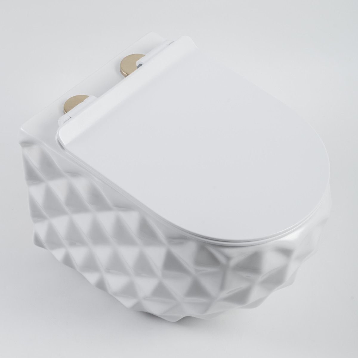 Vas Wc, Alb Lucios, Rimless, 49x36 cm, montaj suspendat, capac Duroplast, ceramica sanitara, Sidef