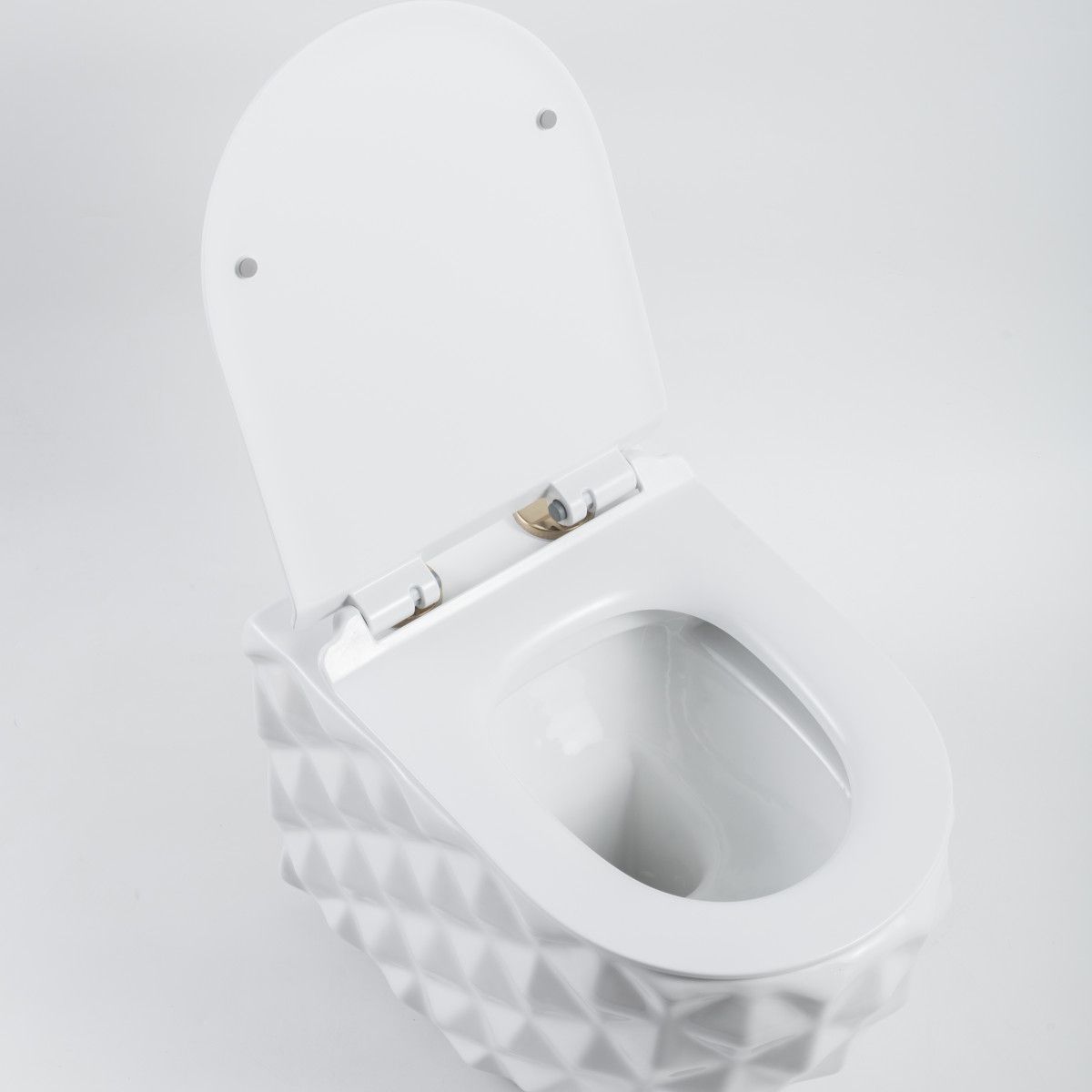 Vas Wc, Alb Lucios, Rimless, 49x36 cm, montaj suspendat, capac Duroplast, ceramica sanitara, Sidef