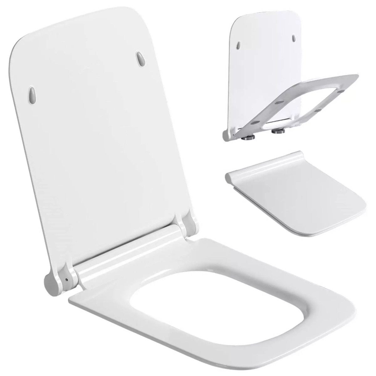 Vas wc Alfonso Rimless montaj pe podea, capac slim, 56x35 cm, Alb, ceramica sanitara