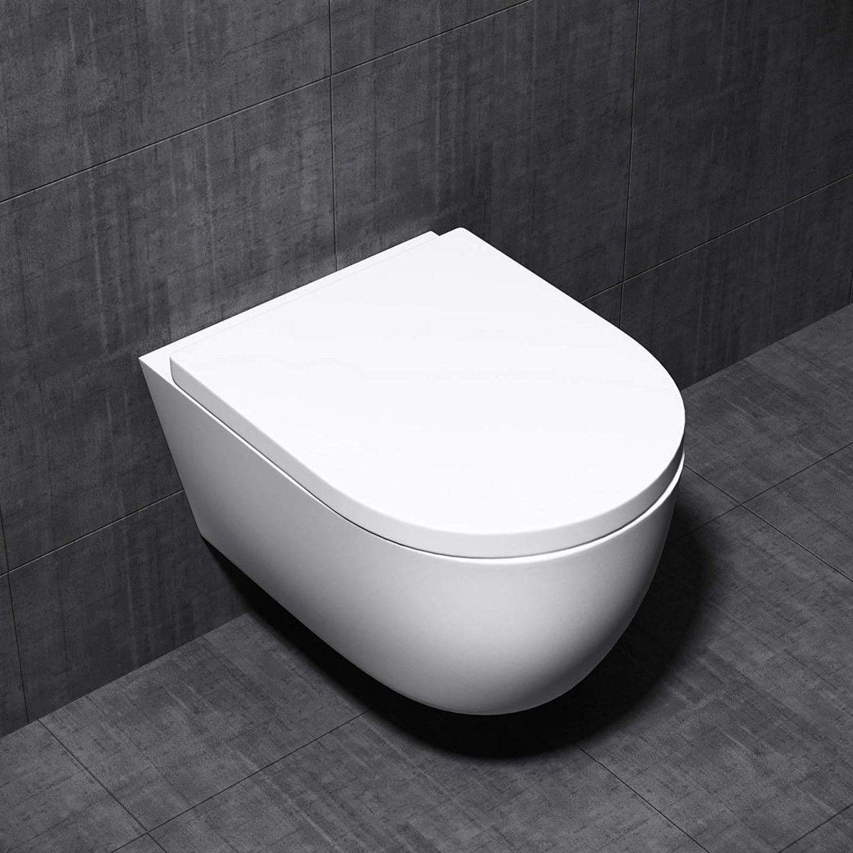 Vas Wc EGO-106, Alb, suspendat, capac Duroplast inclus, 48x35.5 cm