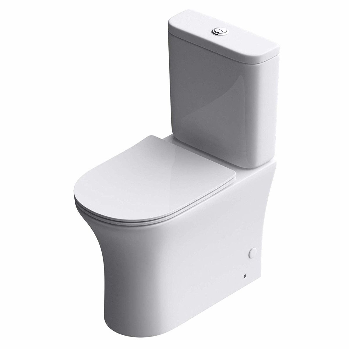 Vas wc EGO-304T, Alb, montaj pe podea, capac Silent Close, ceramica sanitara, 65x39 cm