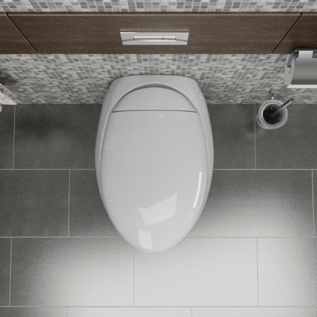 Vas WC EGO Angelo, Alb, 60x43 cm, montaj suspendat, capac duroplast slim soft-close inclus