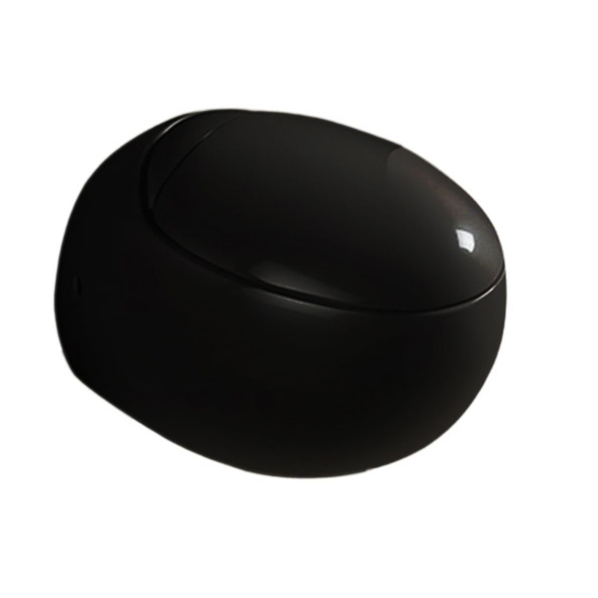 Vas WC EGO Angelo, Negru mat, Power Colour, 60x43 cm montaj suspendat, capac duroplast slim soft-close inclus