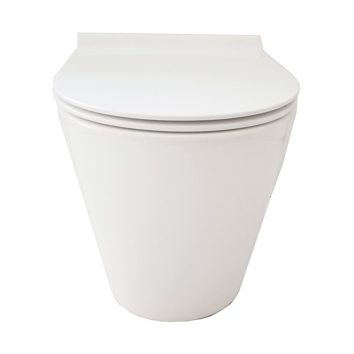 Vas WC EGO Galo, Rimless, Alb, 56x36 cm montaj podea, capac duroplast slim soft-close inclus