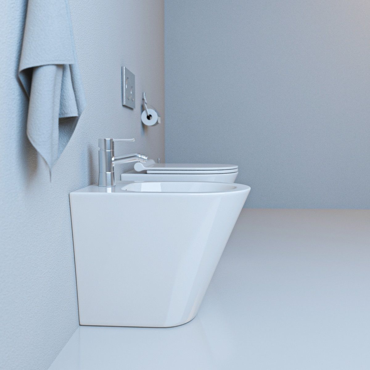 Vas WC EGO Galo, Rimless, Alb, 56x36 cm montaj podea, capac duroplast slim soft-close inclus