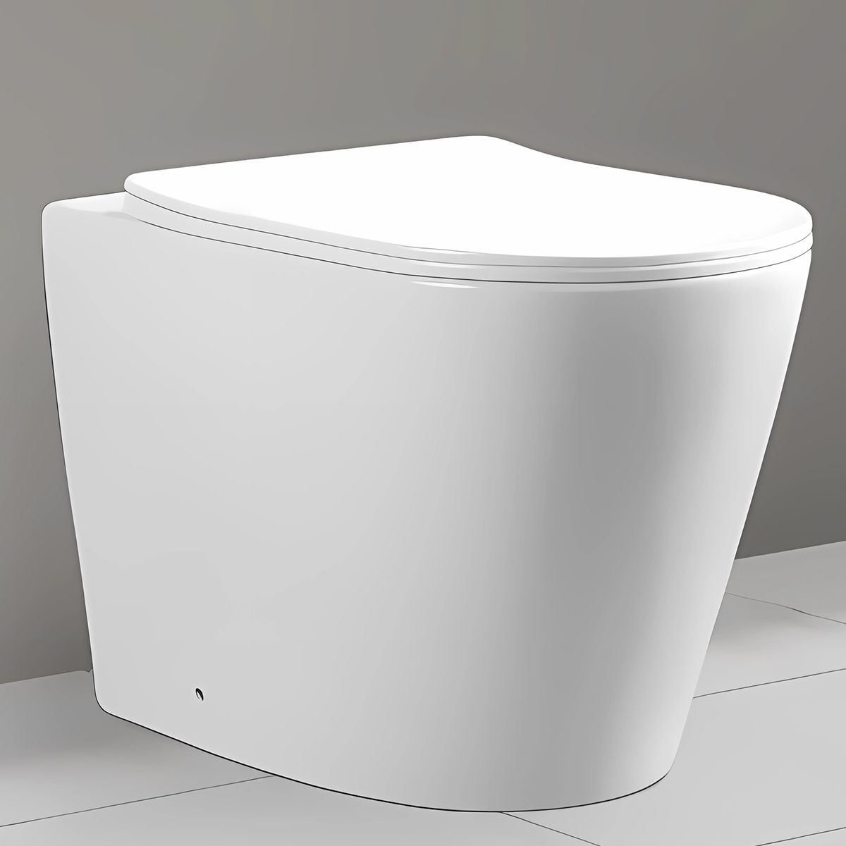 Vas WC EGO Galo, Rimless, Alb, 56x36 cm montaj podea, capac duroplast slim soft-close inclus