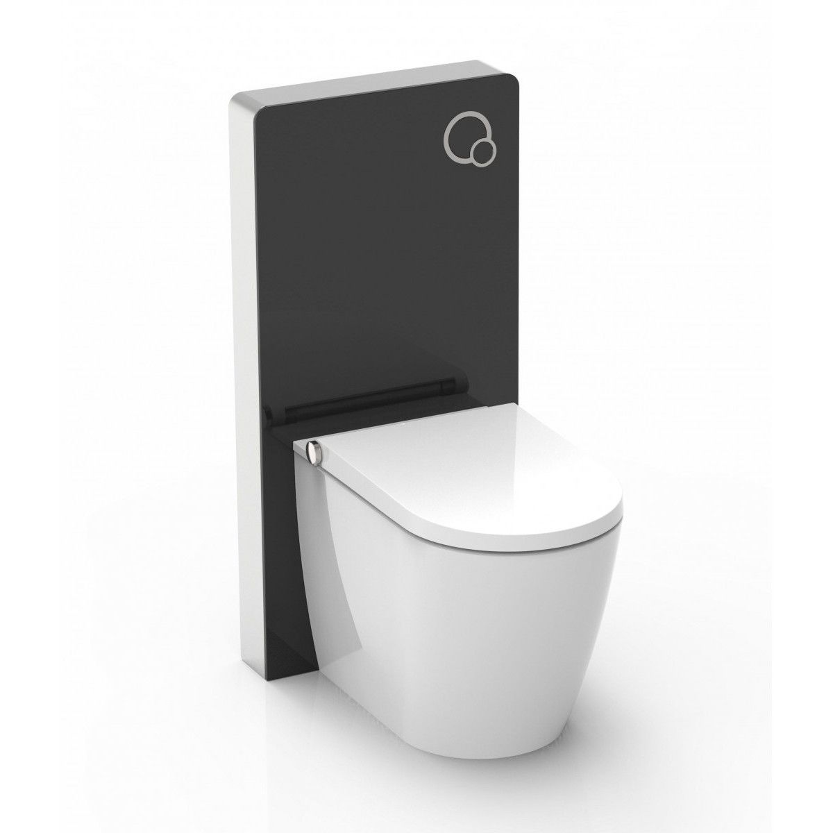 Cadru wc cu rezervor din sticla securizata neagra, dimensiunea 100x48 cm , montaj pe podea, Ego-Lilium