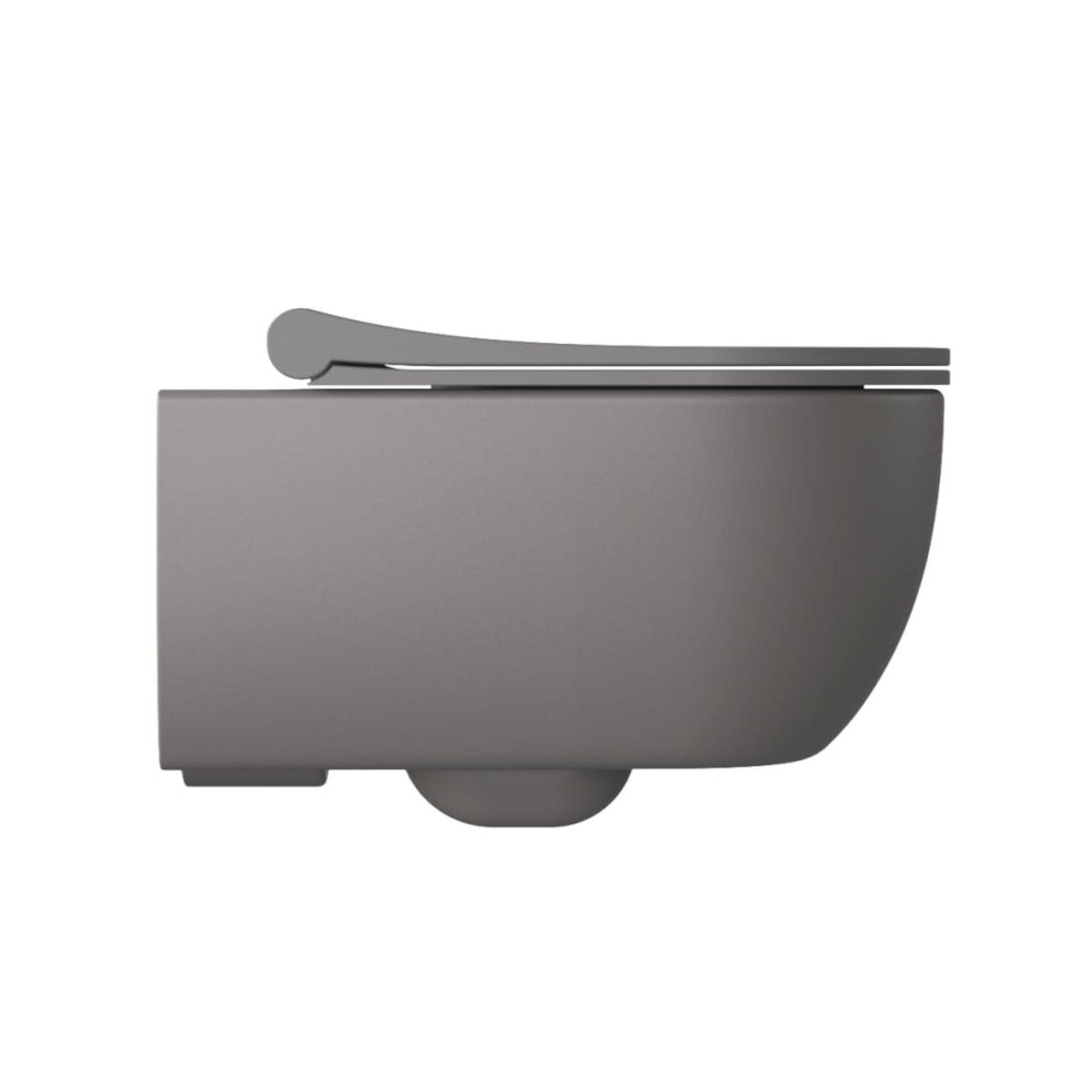 Vas WC EGO Michael Rimless, 49x36 cm, Gri, Power Colour, semi-mat, montaj suspendat, capac duroplast soft-close easy off
