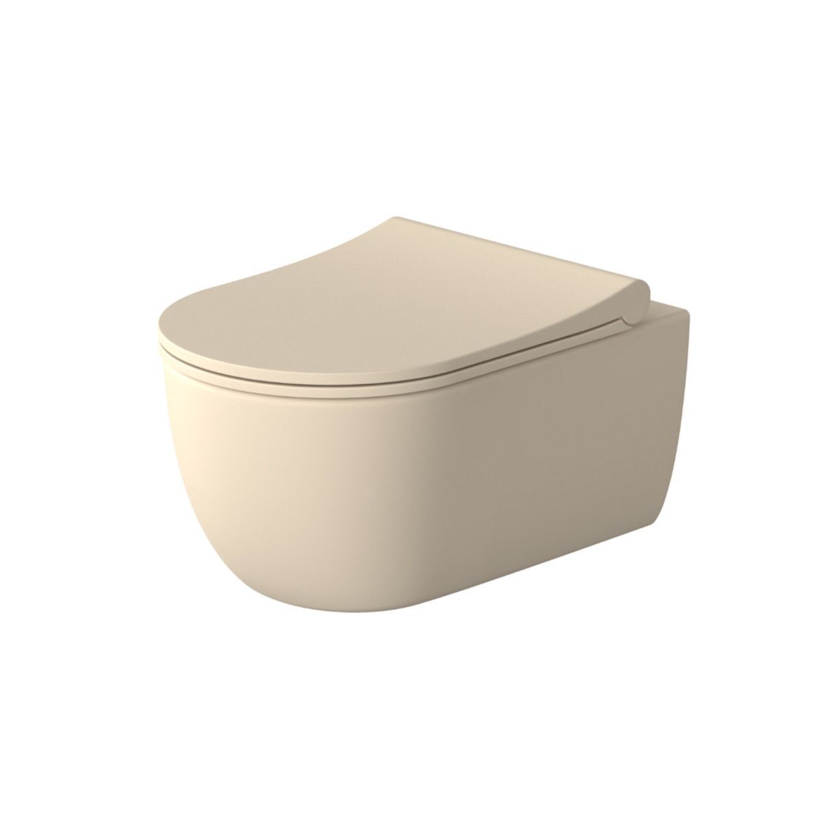 Vas WC EGO Michael Rimless, 49x37 cm, Jasmine semi-mat, Power Colour, montaj suspendat, capac duroplast soft-close easy off