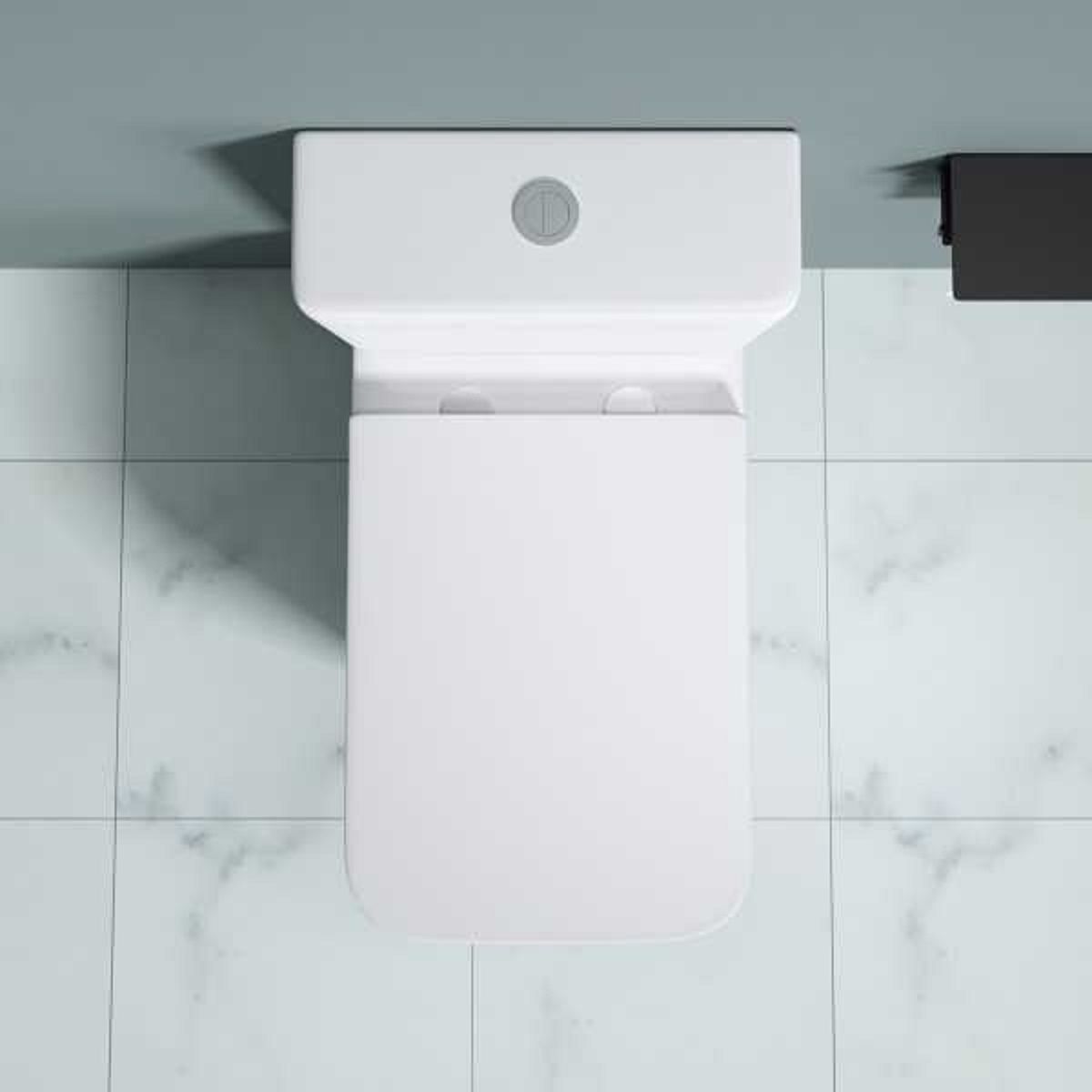 Vas wc Ego-S112T Rimless, rezervor inclus, 63x37 cm, Alb, ceramica sanitara, capac cu inchidere Soft Close