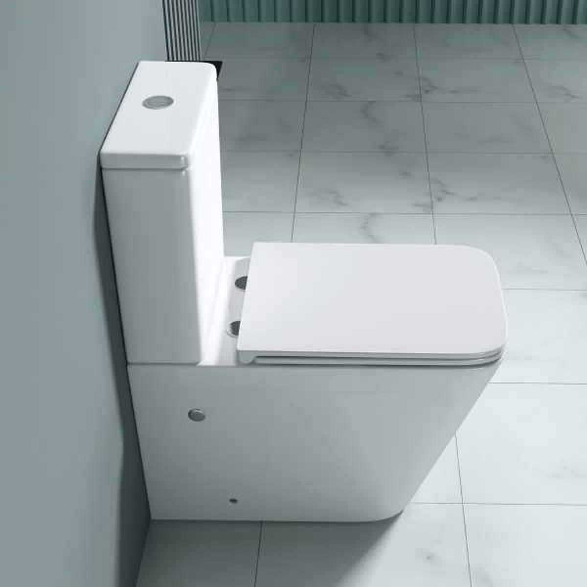 Vas wc Ego-S112T Rimless, rezervor inclus, 63x37 cm, Alb, ceramica sanitara, capac cu inchidere Soft Close
