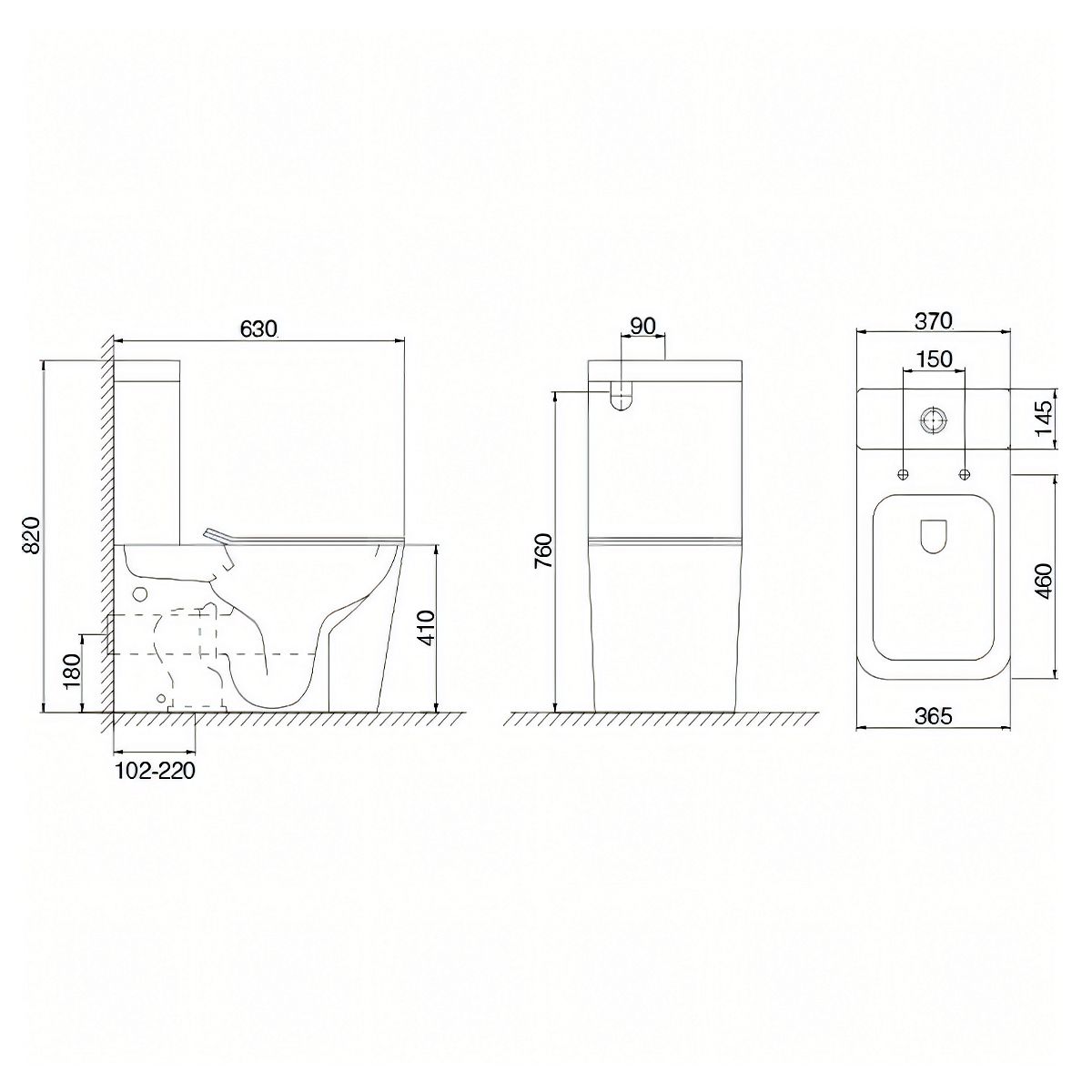 Vas wc Ego-S112T Rimless, rezervor inclus, 63x37 cm, Alb, ceramica sanitara, capac cu inchidere Soft Close