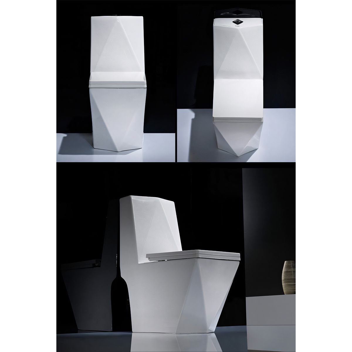 Vas WC Enrico, SifonFlush, Alb, 68x37 cm, Rezervor Inclus, montaj podea, capac cu soft-close inclus
