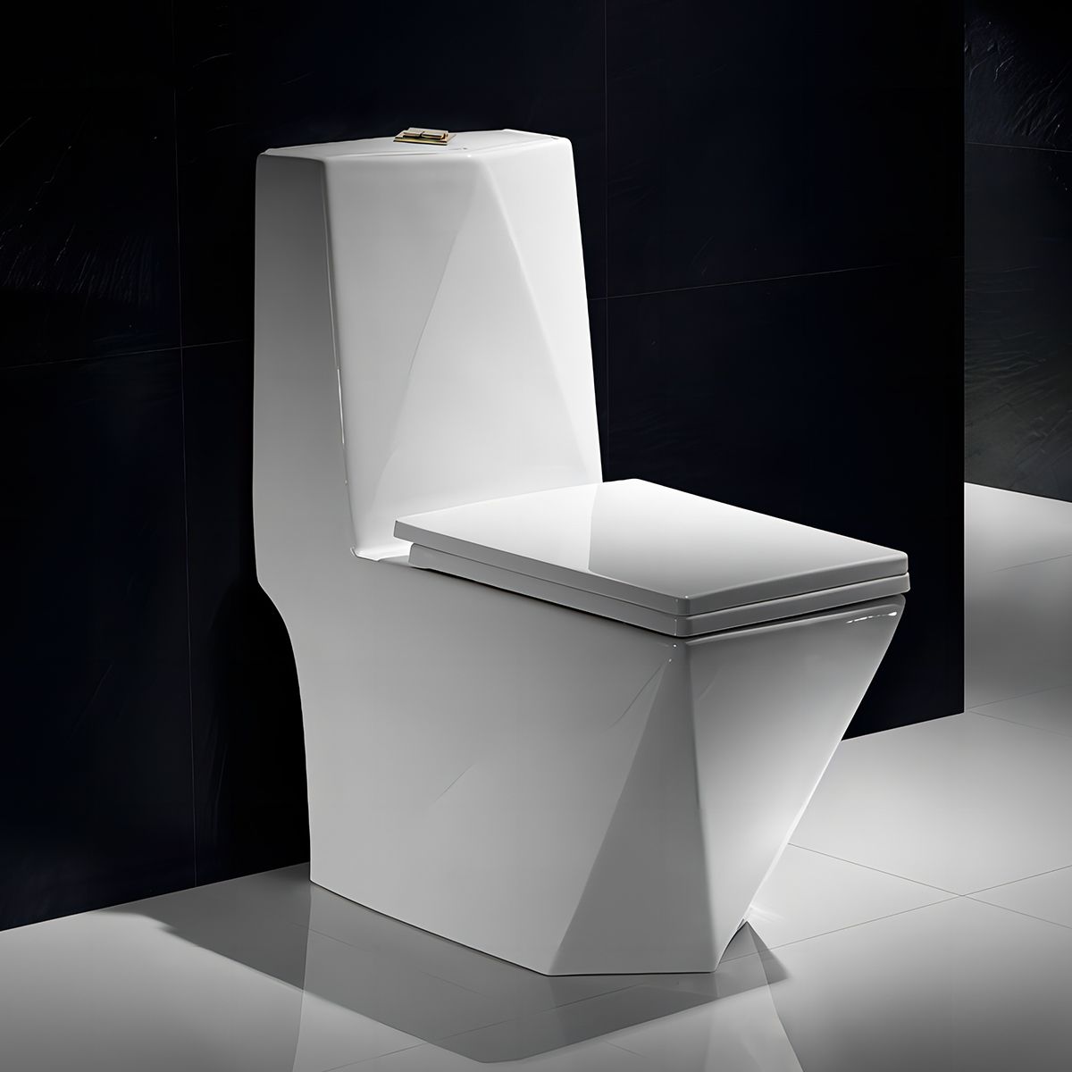 Vas WC Enrico, SifonFlush, Alb, 68x37 cm, Rezervor Inclus, montaj podea, capac cu soft-close inclus