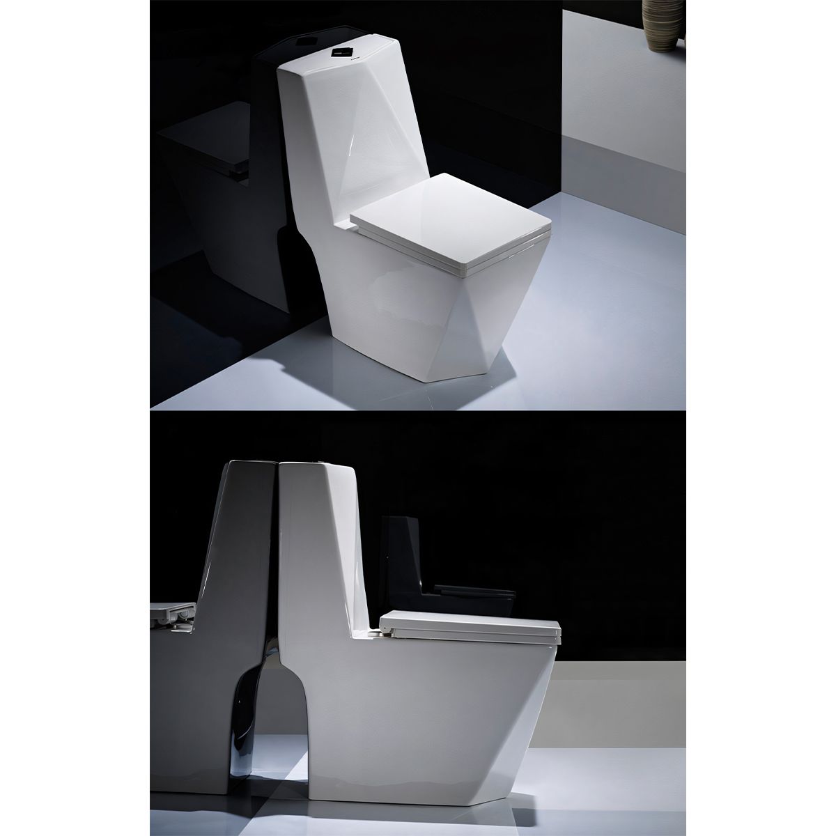 Vas WC Enrico, SifonFlush, Alb, 68x37 cm, Rezervor Inclus, montaj podea, capac cu soft-close inclus