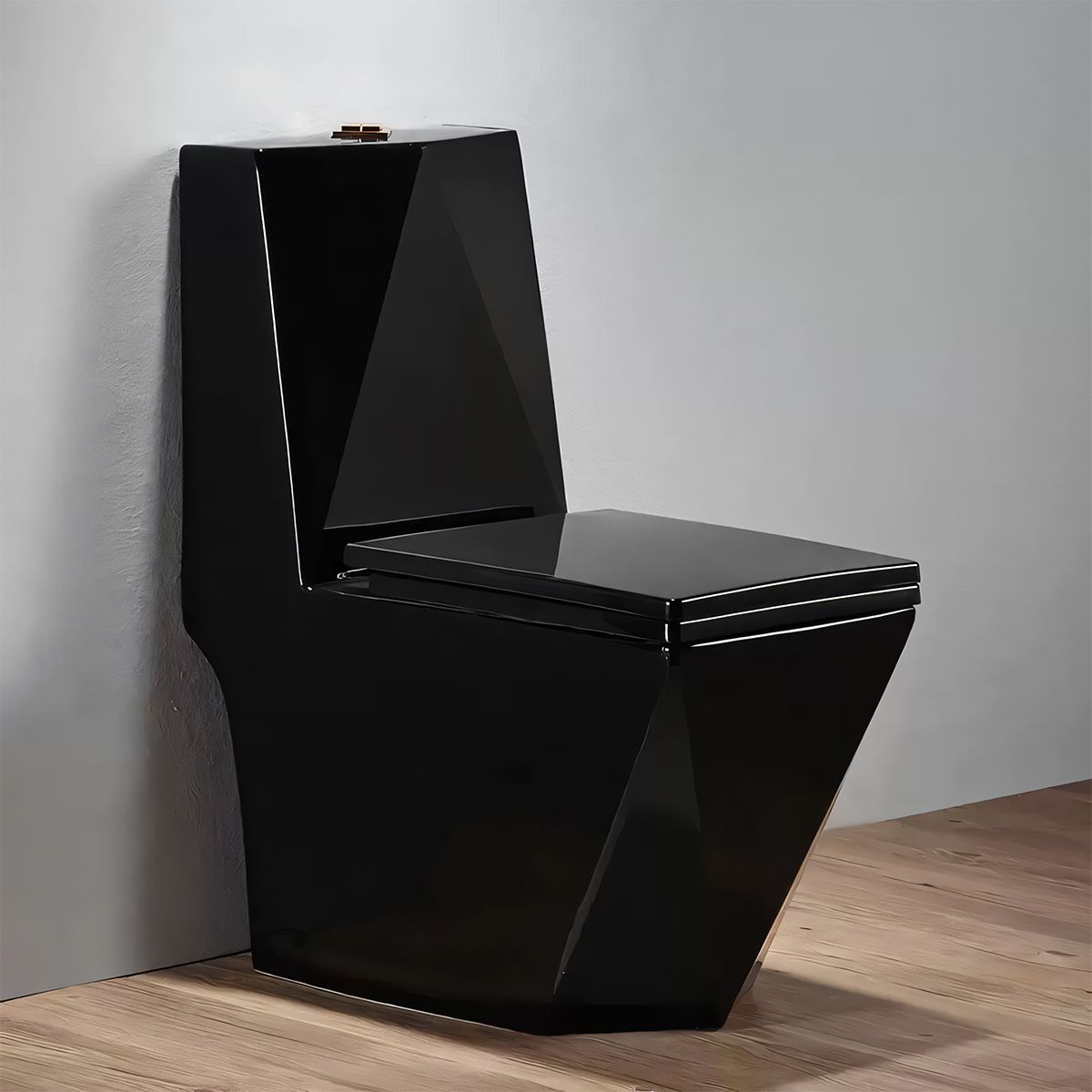 Vas WC Enrico, SifonFlush, Negru Mat, Power color, 68x37 cm, Rezervor Inclus, montaj podea, capac cu soft-close inclus