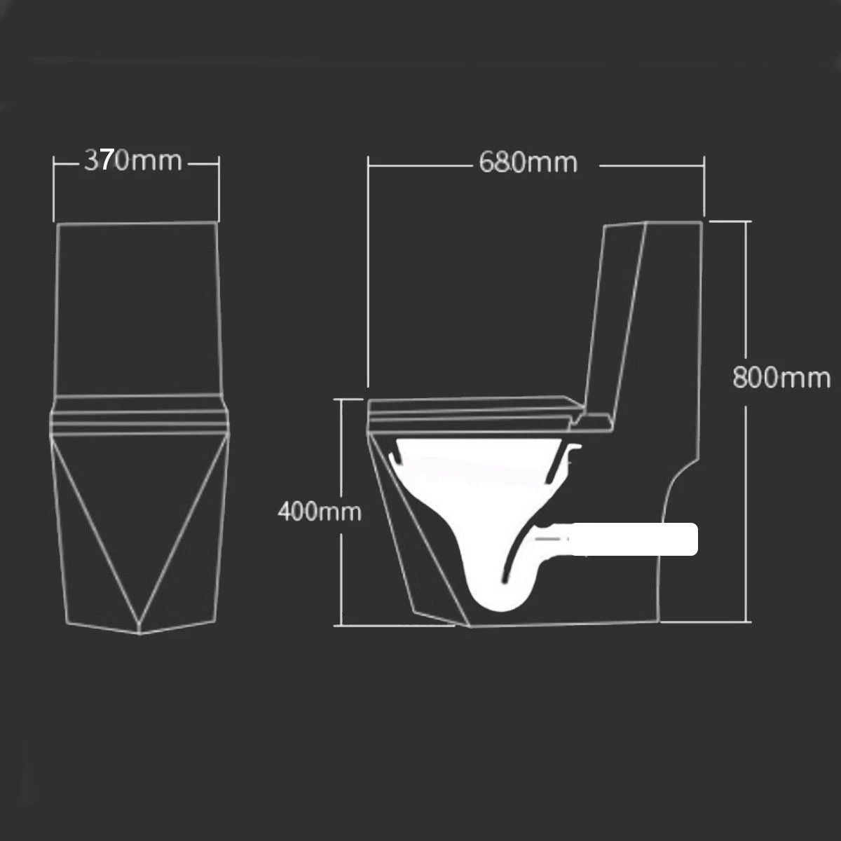 Vas WC Enrico, SifonFlush, Negru Mat, Power color, 68x37 cm, Rezervor Inclus, montaj podea, capac cu soft-close inclus