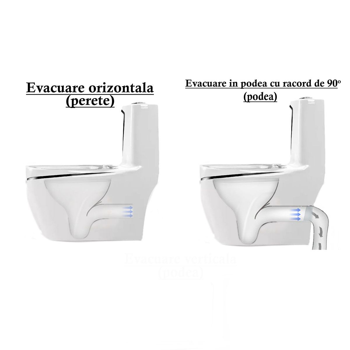 Vas WC Lazio, 70x37 cm, rezervor inclus, Alb Gold Line, montaj podea, capac cu soft-close inclus, Royalty Line by Ego