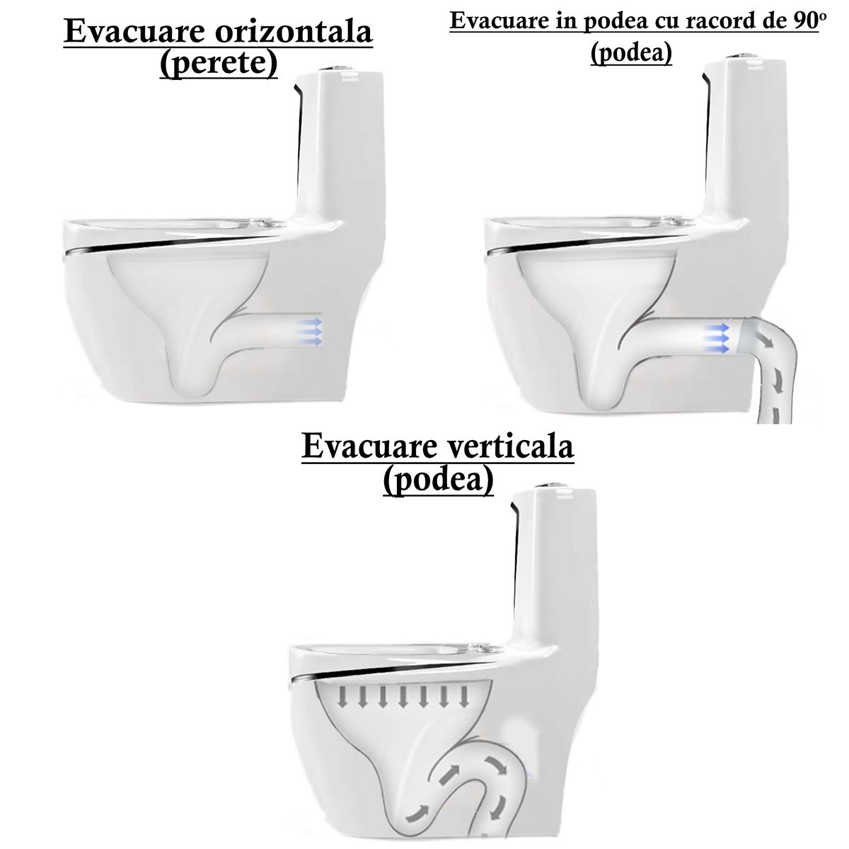 Vas WC Lazio Albastru Terrazo, Rimless, SifonFlush, 69x39 cm, Rezervor Inclus, montaj podea, capac inclus, Royalty Line by Ego