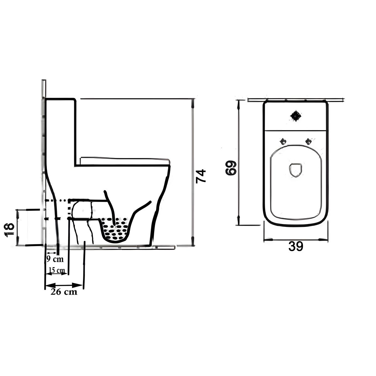 Vas WC Lazio Albastru Terrazo, Rimless, SifonFlush, 69x39 cm, Rezervor Inclus, montaj podea, capac inclus, Royalty Line by Ego