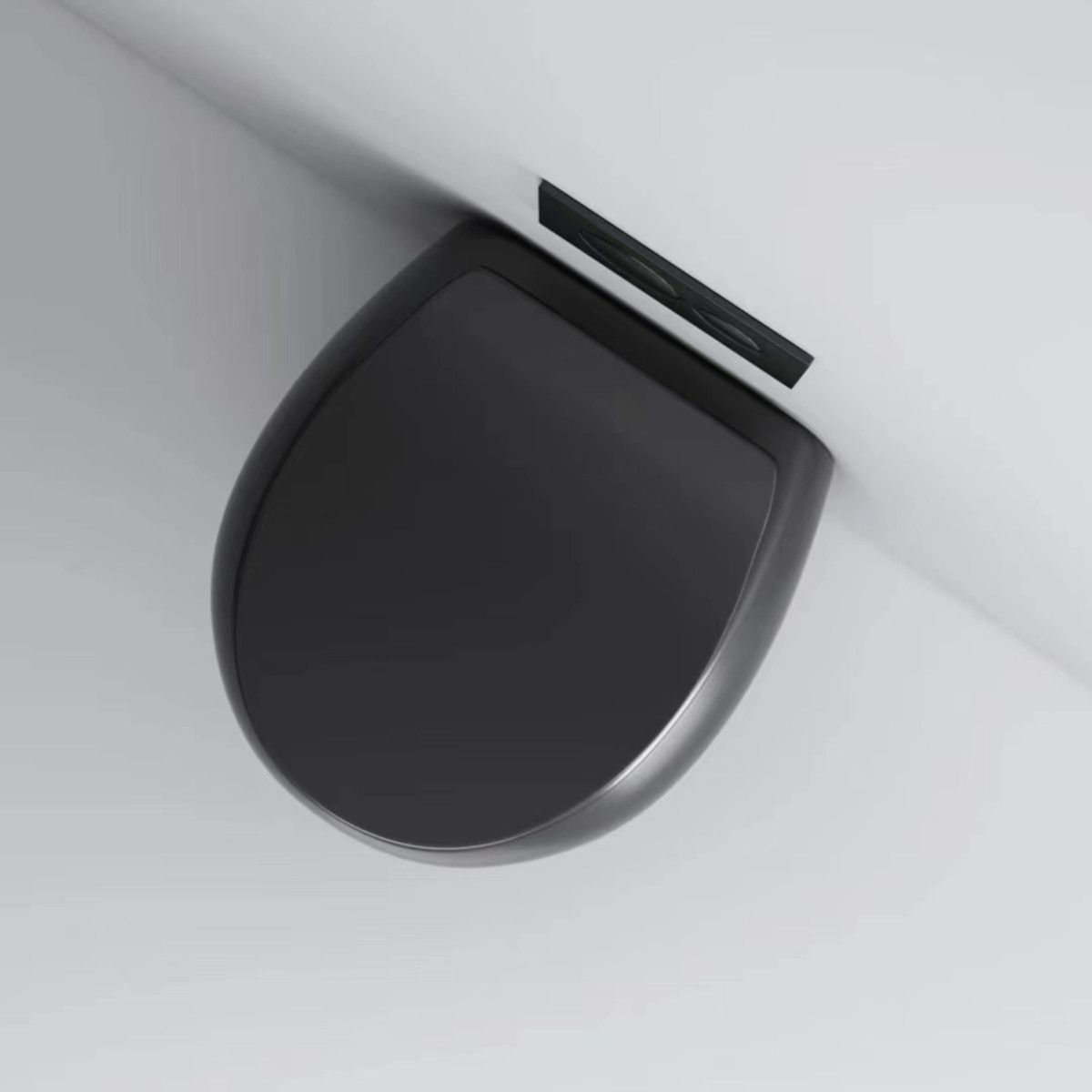 Vas wc, montaj suspendat, Rimless, Negru Mat, Power colour, 47x45 cm, ceramica santiara, capac duroplast cu Soft Close, Roli