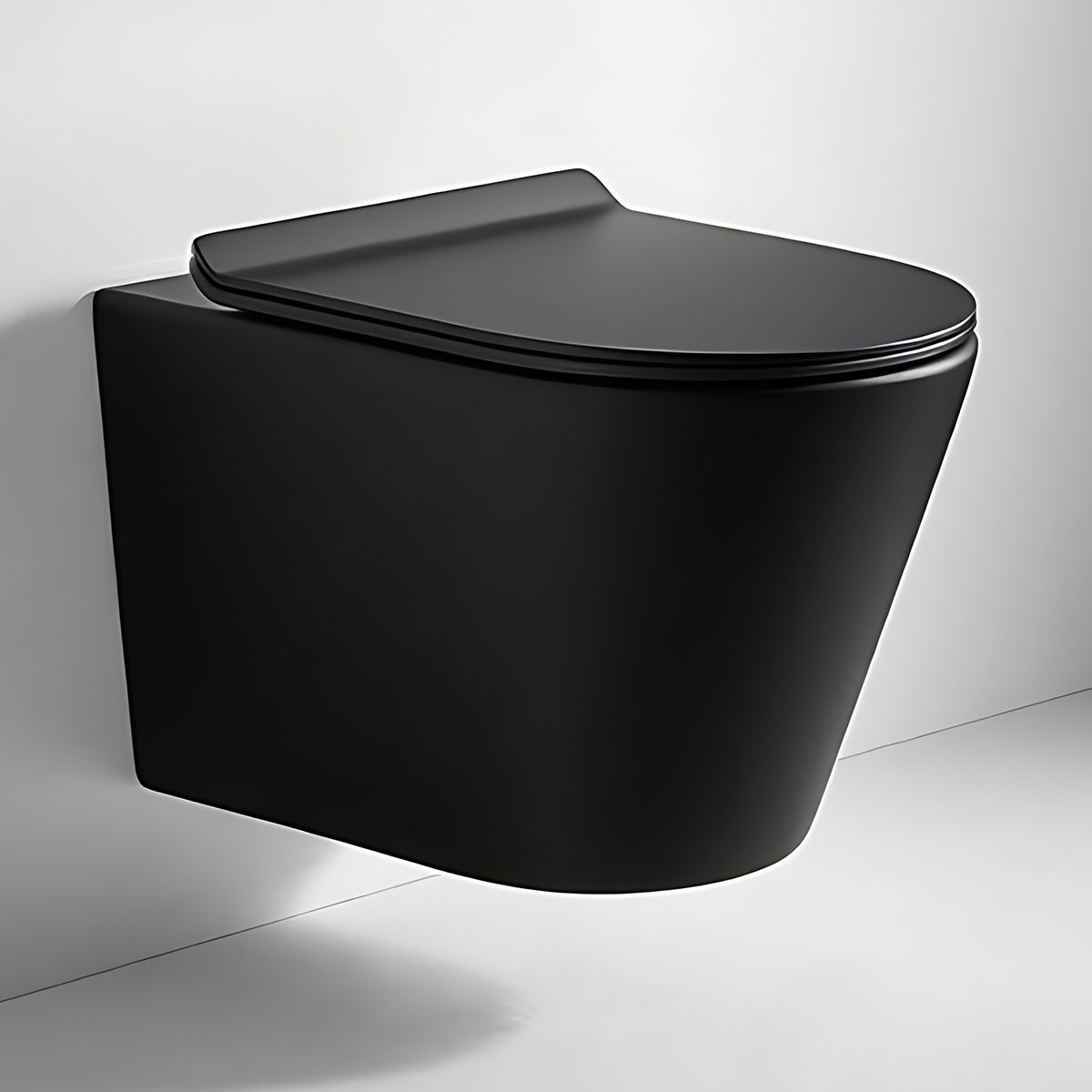Vas wc, Negru Mat, Power Color, montaj suspendat, capac duroplast, 51x36 cm, ceramica sanitara, Toledo