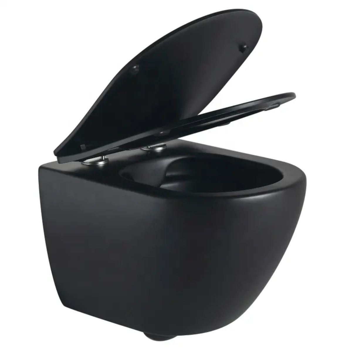 Vas Wc, Negru Mat, Power Color, Rimless, 49x37 cm, montaj suspendat, capac Duroplast, ceramica sanitara, Ben