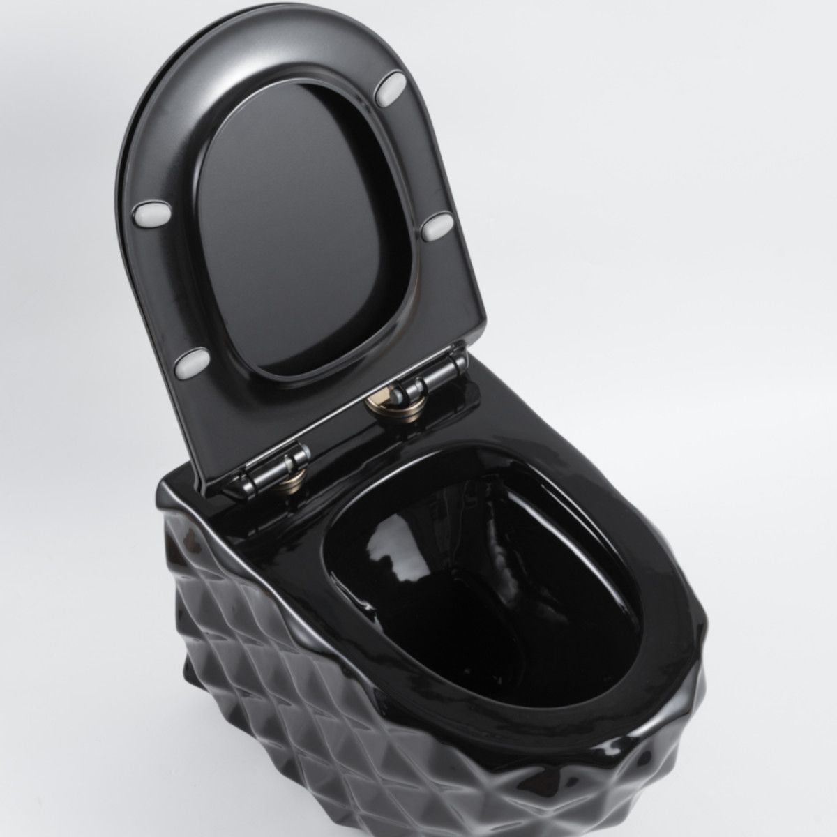 Vas Wc, Negru, Rimless, 49x36 cm, montaj suspendat, capac Duroplast, ceramica sanitara, Sidef