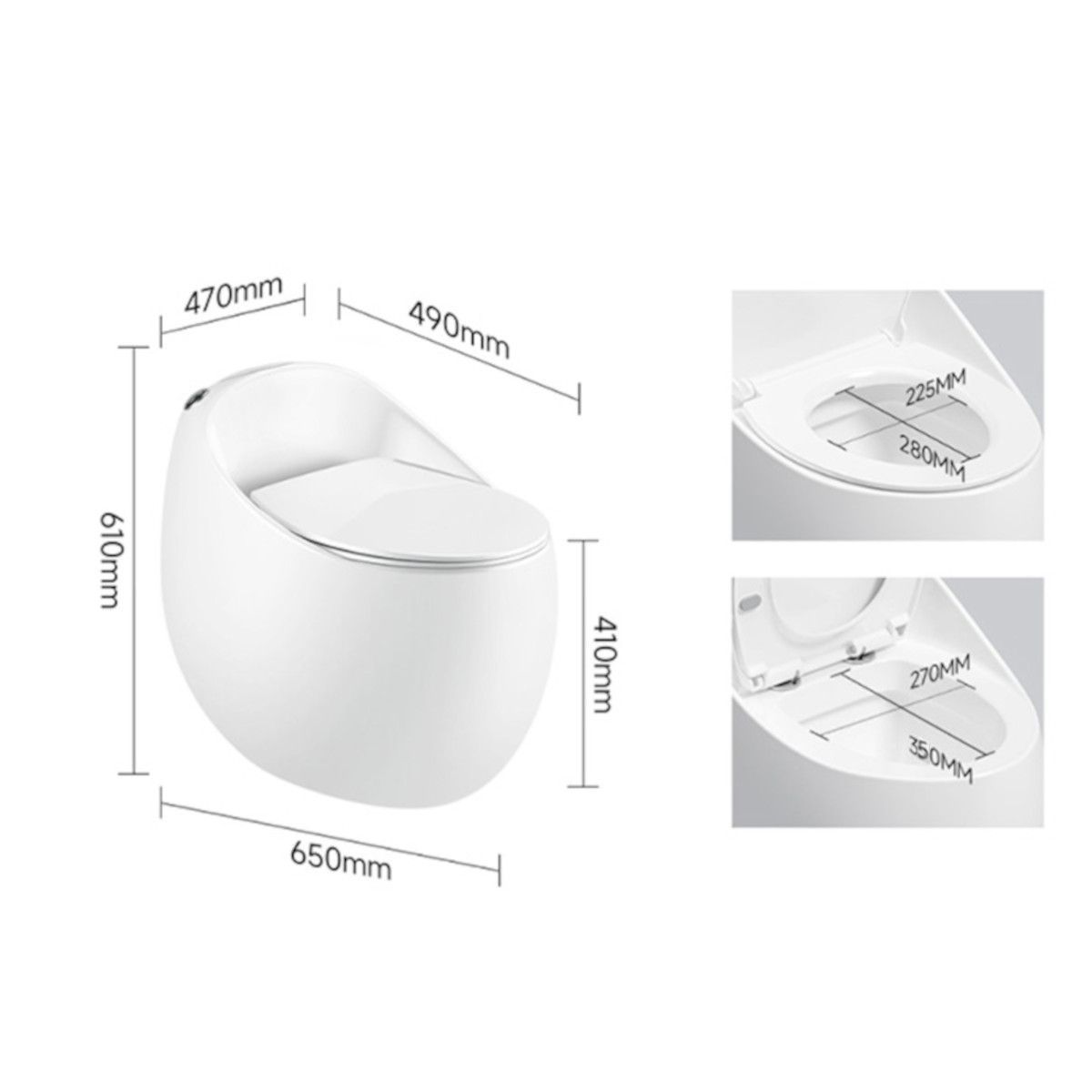 Vas WC  New Santa Rimless, 65x47 cm, Rezervor Incorporat, Alb, montaj podea, capac cu soft-close inclus