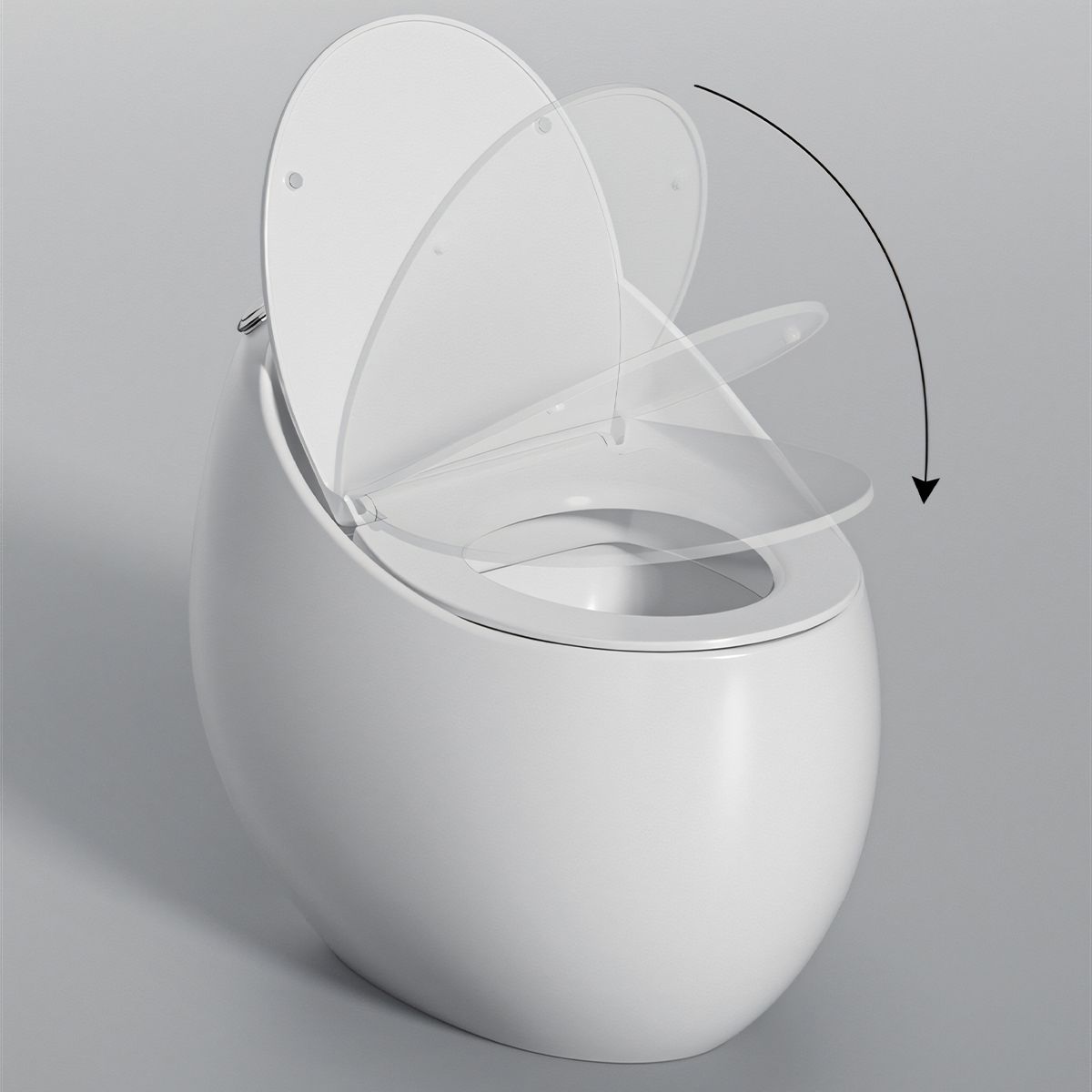 Vas WC  New Santa Rimless, 65x47 cm, Rezervor Incorporat, Alb, montaj podea, capac cu soft-close inclus
