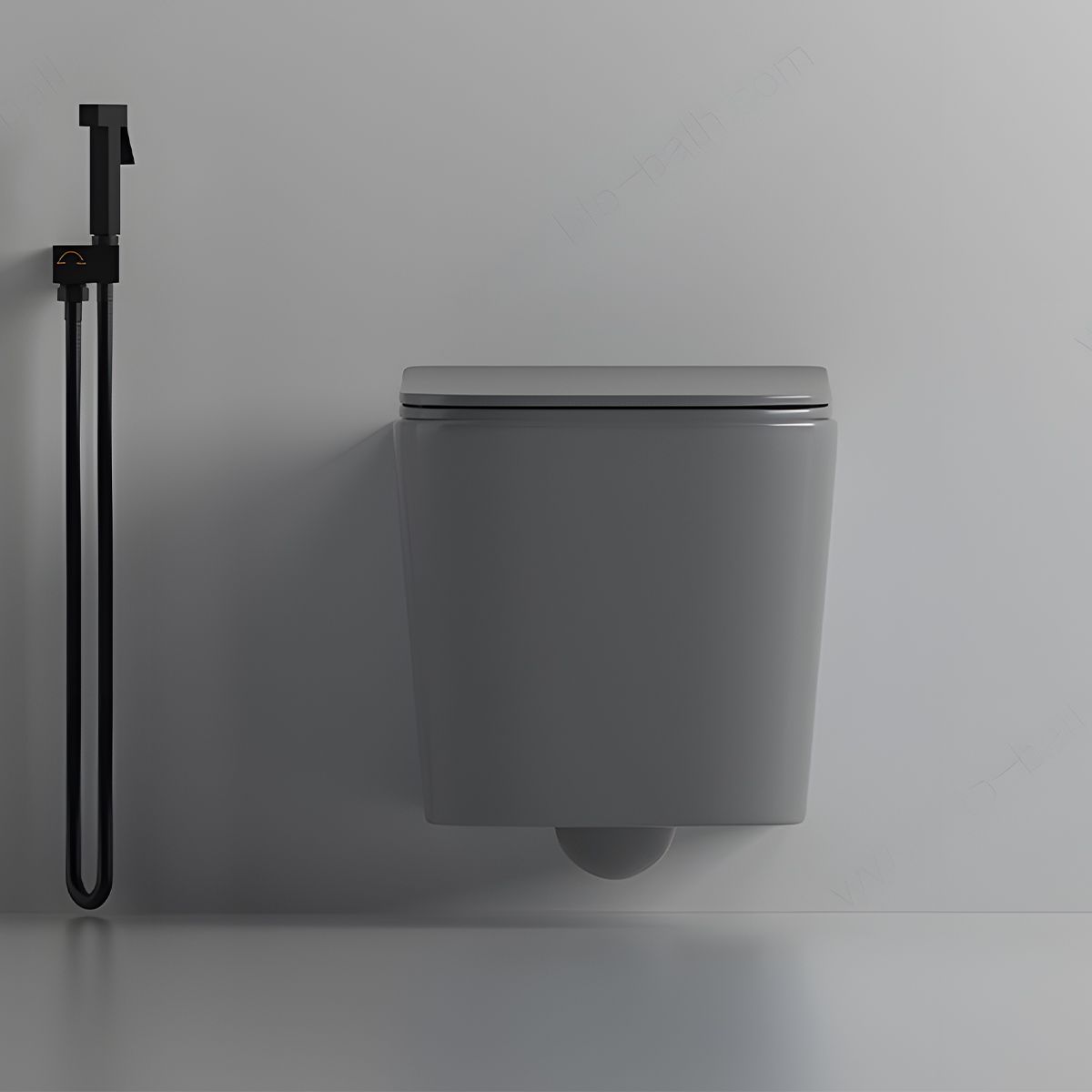 Vas WC Rimless, Gri Mat, Power Color,  montaj suspendat, capac duroplast slim soft-close inclus, Alfonso