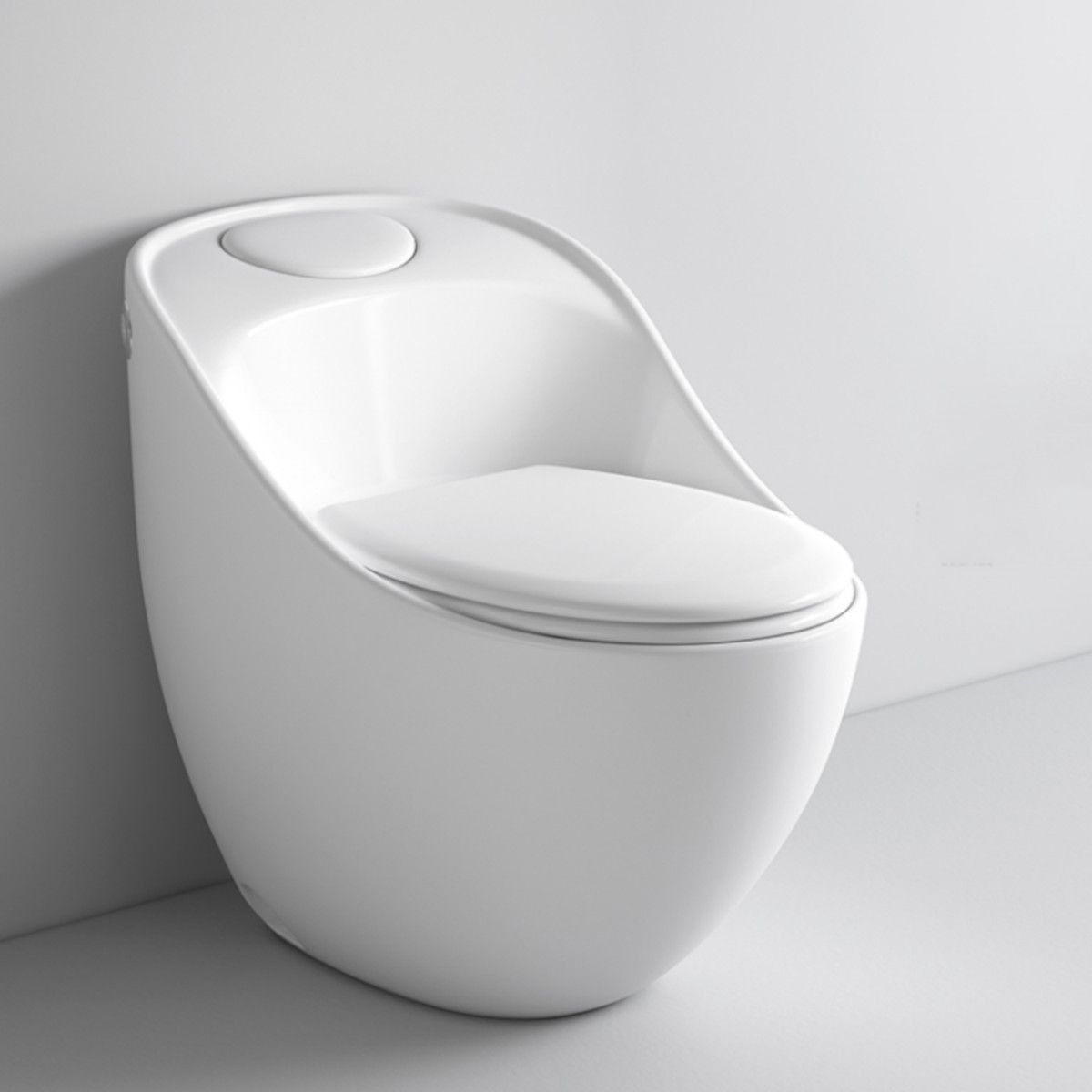 Vas WC Santa Rimless, 69x46 cm, rezervor incorporat, Alb, montaj podea, capac cu soft-close inclus, Royalty Line by Ego