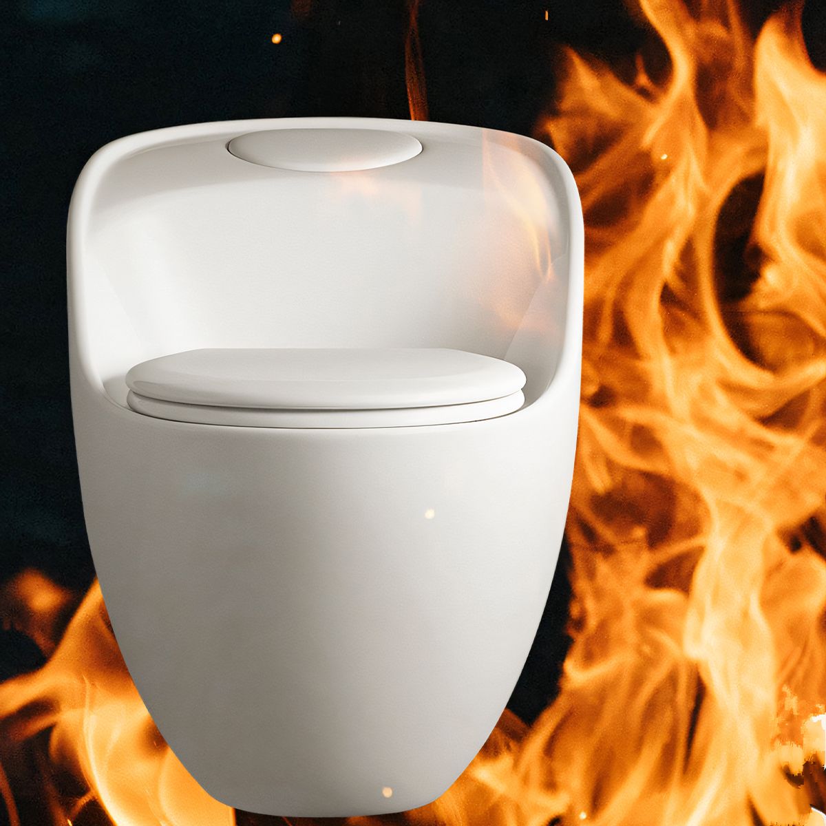Vas WC Santa Rimless, 69x46 cm, rezervor incorporat, Alb, montaj podea, capac cu soft-close inclus, Royalty Line by Ego