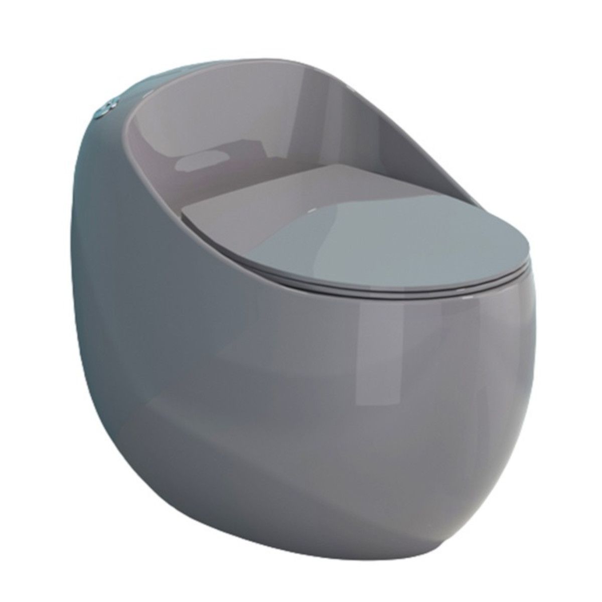 Vas WC Santa Rimless, rezervor incorporat, Gri Lucios, montaj podea, capac cu soft-close, Royalty Line by Ego